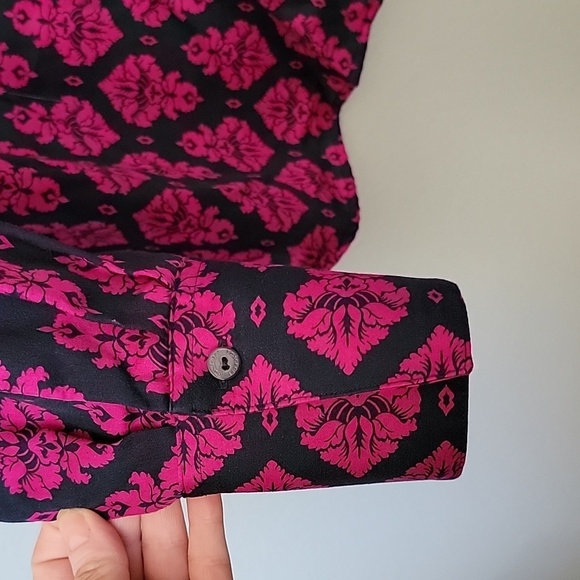 Foxcroft Annie Regal Bold Damask Button down blouse 18W - Picture 5 of 10
